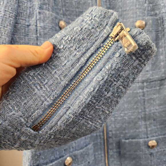 VERONICA BEARD Tweed Agni Dickey Jacket 0 Blue Quiet Luxury Classic Old Money - Picture 7 of 12